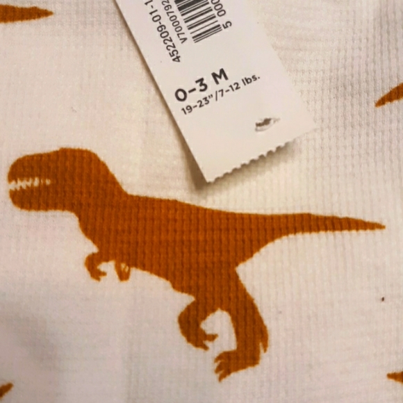 New with tags ☆OLD NAVY☆ Newborn Thermal Dinosaur Bodysuit☆ - Picture 7 of 12